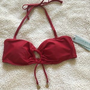 NWT Coastal Blue Bandeau Keyhole Swim Top